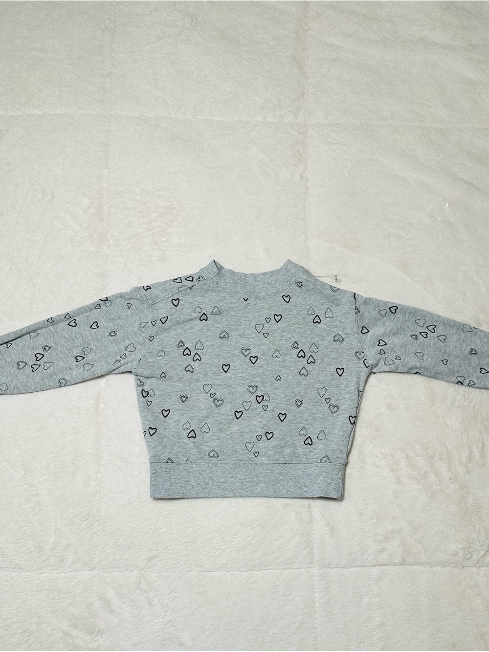 wonder nation Gray Sweatshirt with Black Heart Motif